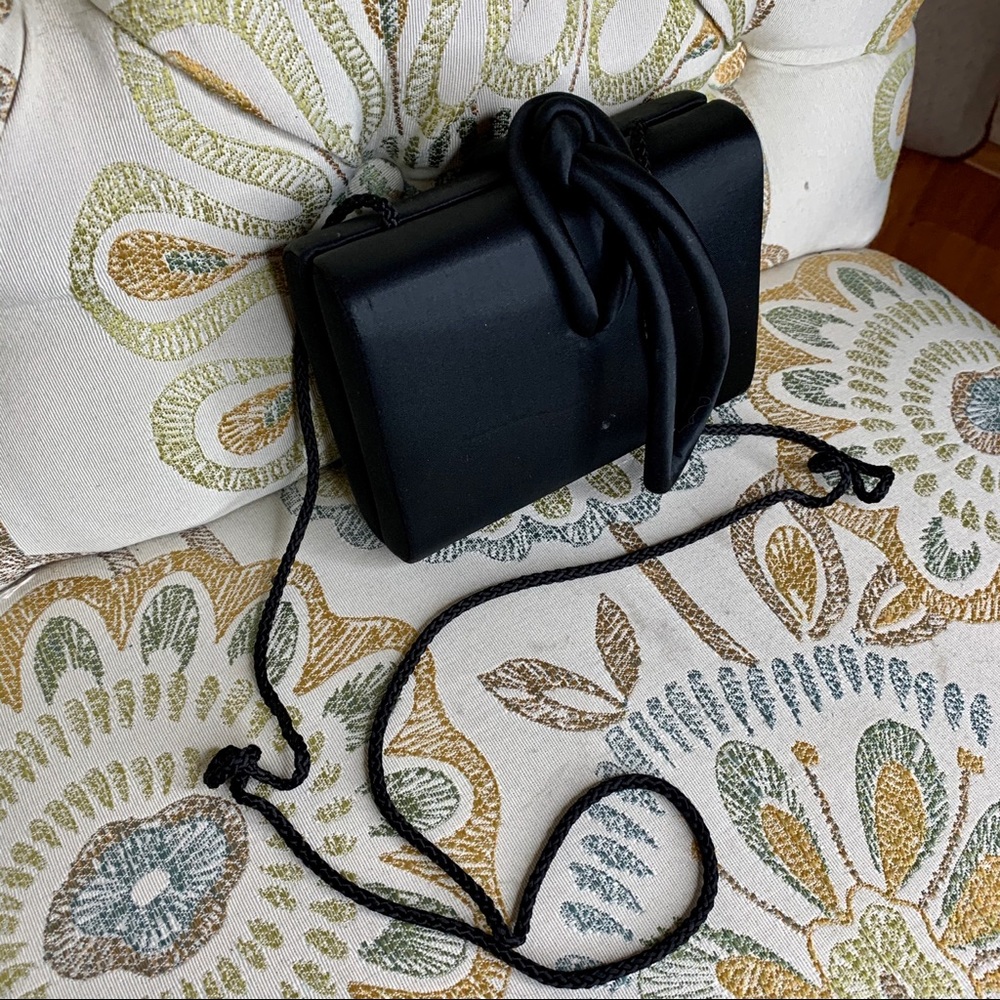 Valerie Stevens Evening Bag Black Knot Box Purse - Picture 2 of 6